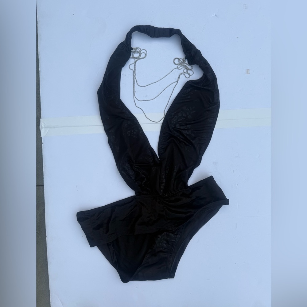 Black Halter lingerie  with Chain Detail